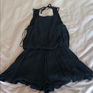 Navy blue high neck romper